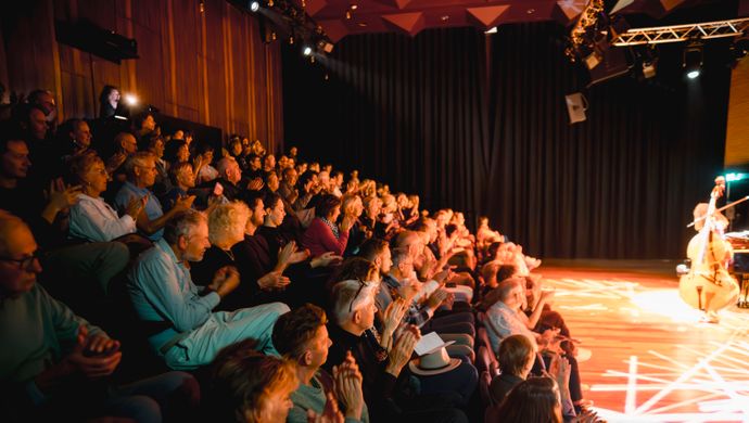 Het publiek geniet van de show en klapt