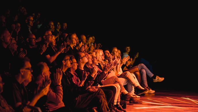 Het publiek geniet van de show en klapt