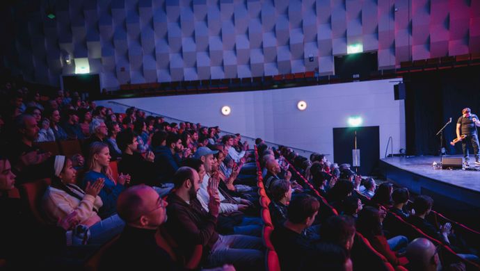 Public sitting in the stands