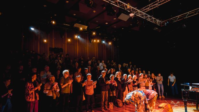 Het publiek geniet van de show en klapt