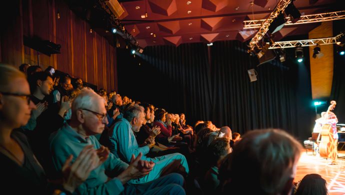 Het publiek geniet van de show en klapt